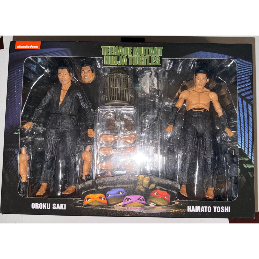 NECA TMNT Shadow Warriors Oroku Saki vs Hamato Yoshi 2-Pack Action Figures 2021